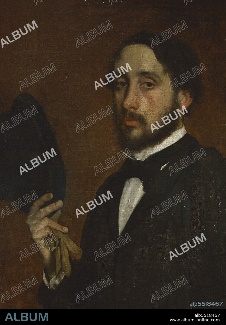 EDGAR DEGAS (1834-1917). FRENCH ARTIST.. Edgar Degas (1834-1917). French Impressionist painter. Self-portrait or Degas saluting, ca.1863. Oil on canvas. Detail. Calouste Gulbenkian Museum. Lisbon. Portugal.