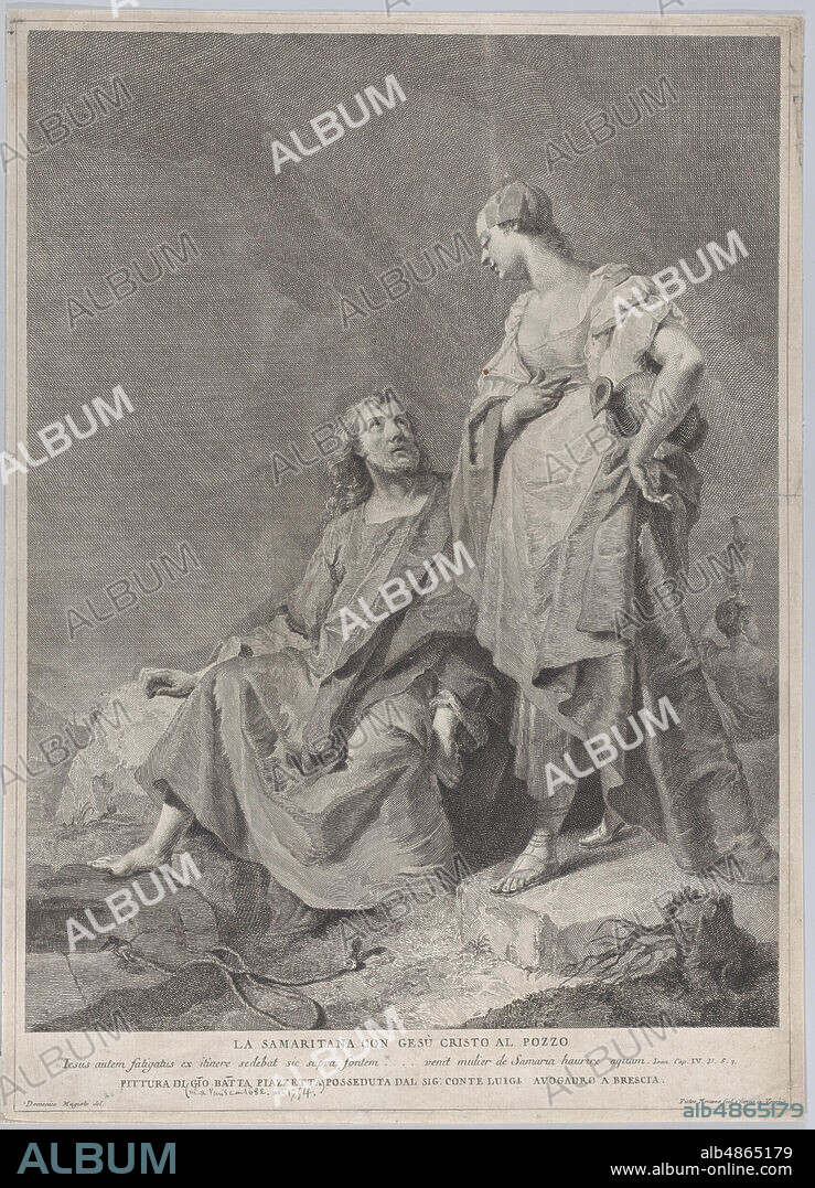 PIETRO MONACO and DOMENICO MAGIOTO. Christ and the woman of Samaria at the well, from the series of 112 prints of the sacred history, after the painting by Giovanni Battista Piazzetta, 1743-63.