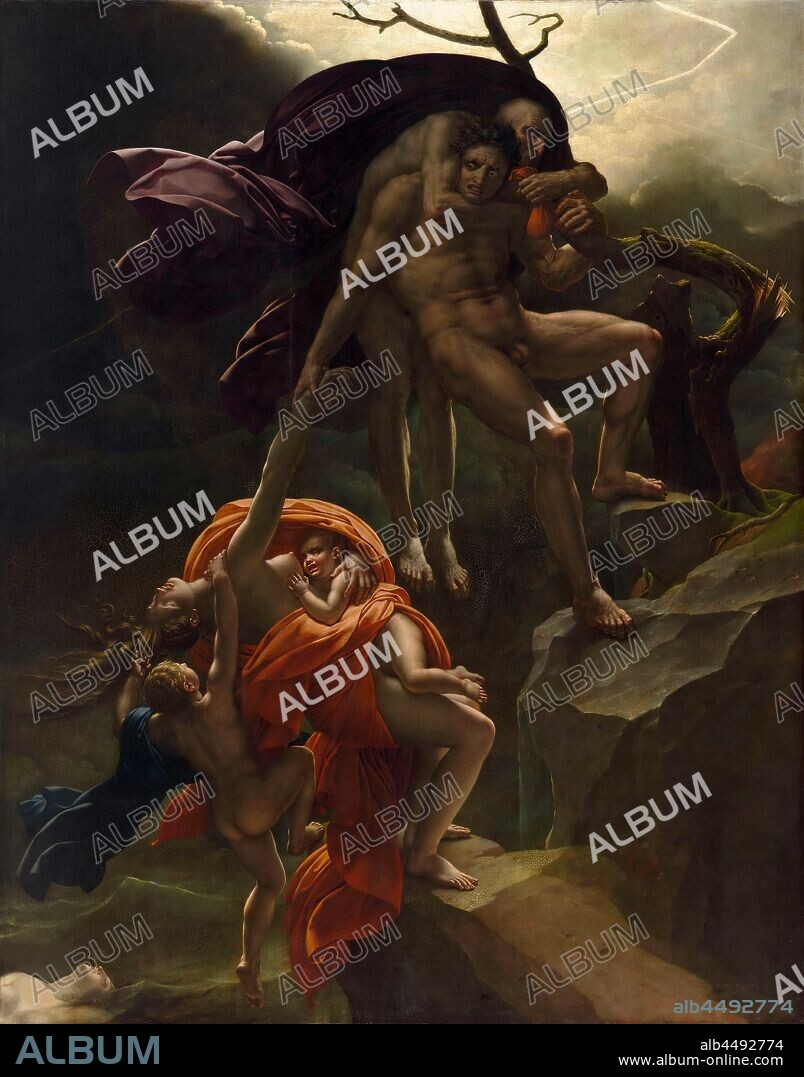 ANNE LOUIS GIRODET DE ROUCY TRIOSON. A Deluge Scene (Une scène de déluge).