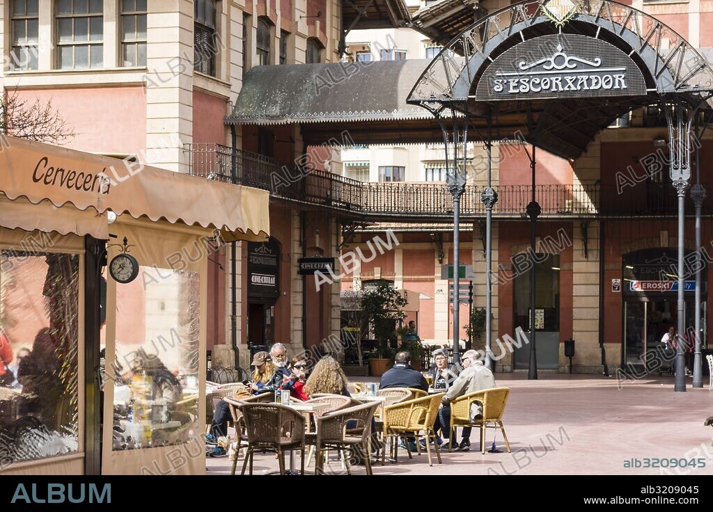 edificio modernista protegido del centro cultural y comercial de S’Escorxador, Palma, Mallorca, Balearic Islans , Spain.