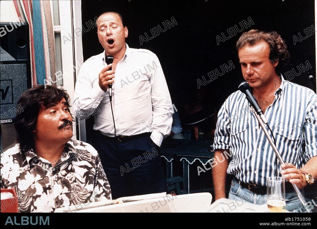 ITALY, Porto Cervo (Island Sardinia) - undated.SILVIO BERLUSCONI SINGS TOGETHER WITH UMBERTO SMAILA AND JERRY CALA' IN PORTO CERVO (Sardinia)..(Archiv/undated) (Credit Image: © ROPI/ZUMAPRESS.com). 26/08/2008