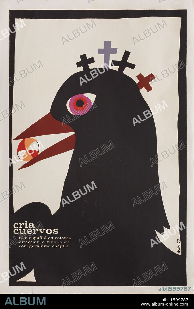 EDUARDO MUÑOZ BACHS. Movie poster "Cría Cuervos (Raise Ravens)" by Carlos Saura.