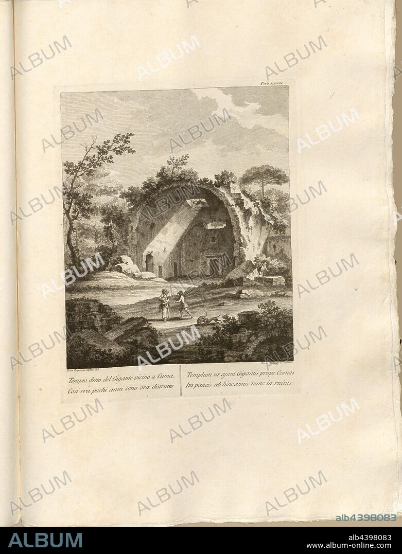 Said Temple of the Giant near Cumah So it was a few years are now destroyed, Ruins of the Tempio del Gigante of the ancient city of Cumae, signed: Joan Baptista Natali del, Joan Volpato sc, Tab. XLVII, Natali, Giovan Battista (del.); Volpato, Giovanni (sc.), 1768, Paolo Antonius Paoli: Avanzi delle antichita esistenti a Pozzuoli Cuma e Baja. [Neapel]: [s.n.], Anno A.C.N.MDCCLXVIII. [1768].