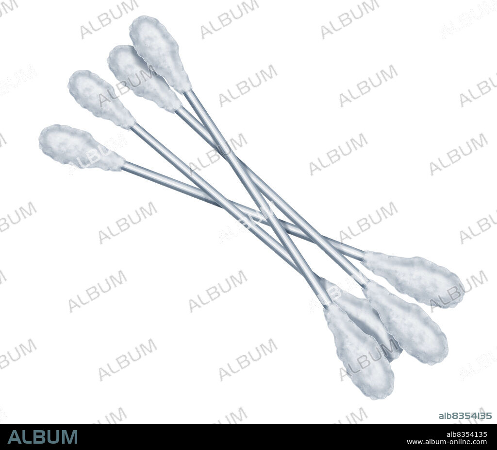 Small stick with absorbent cotton on each end, mainly used to clean the ears.