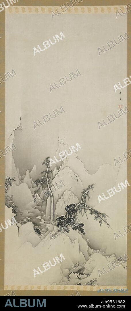 KANO HOGAI. Winter landscape: a ravine. Date: 1883. ink on paper. Origin: Japan. Period: Meiji era.