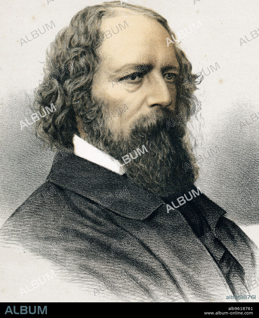 Alfred Tennyson, 1st Baron Tennyson, English poet, c1880. Tennyson (1809-1892) was born at Somersby, Lincolnshire. In 1850 he was appointed Poet Laureate and in 1884 was made a peer with the title of Baron Tennyson. From The National Portrait Gallery. (London, c1880).