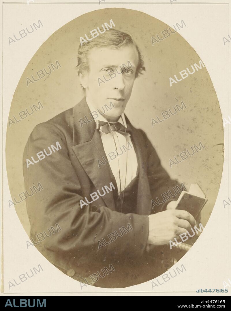 Portrait of P.J. Kaiser, historical person (PJ Kaiser) - historical person (PJ Kaiser) portrayed alone, Netherlands, Pieter Jan Kaiser, anonymous, unknown, 1860 - 1880, paper, photographic paper, cardboard, albumen print, h 227 mm × w 178 mm.