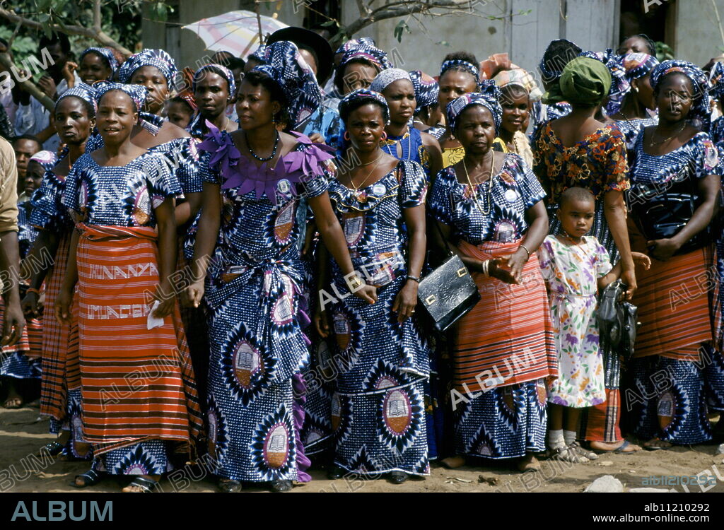 Nigerian locals at tribal gathering cultural event at Port Harcourt in Nigeria, West Africa.