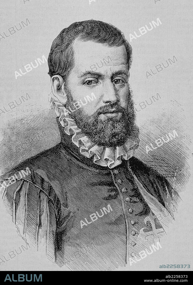 MENENDEZ AVILES , PEDRO. MARINO ESPAÑOL . AVILES 1519 - 1574. GRABADO RETRATO DE LA ILUSTRACION ESPAÑOLA Y AMERICANA.