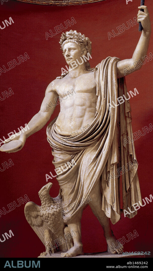 CLAUDIO I, Tiberio Claudio César Augusto Germánico (10-54 a. C.). Emperador romano de la Dinastía Julio-Claudia. Estatua del emperador divinizado. Museos Vaticanos. Ciudad del Vaticano. Italia.