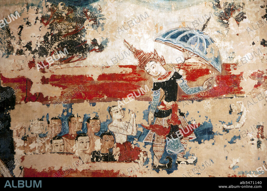 Wat Buak Khrok Luang, located in Ban Buak Khrok Luang Moo 1, Chiang Mai – Sankamphaeng Road, Chiang Mai, is a small and typically northern Thai Buddhist temple. It is believed to have been founded in the 15th century during the time of the independent Lan Na Kingdom (1292-1558), and was extensively restored during the reign of Chao Kaew Naowarat (r.1911-1939), the last King of Chiang Mai. The temple is chiefly noteworthy for its main viharn, which is purely Lan Na in inspiration, with a four-tiered roof and elegant naga balustrade entrance. The most remarkable aspect of the viharn is its extensive mural paintings, dating from around 1835 during the reign of Chao Phuttawong (r.1826-1846), the fourth ruler of the Chiang Mai Thipchang Dynasty. The murals, which are northern Thai in style with clear elements of Shan State and Konbaung Dynasty Burmese influence, are among the best in northern Thailand. They feature the jataka stories, past lives of the Buddha, and are interspersed with vernacular scenes from everyday early 19th century northern Thai life.