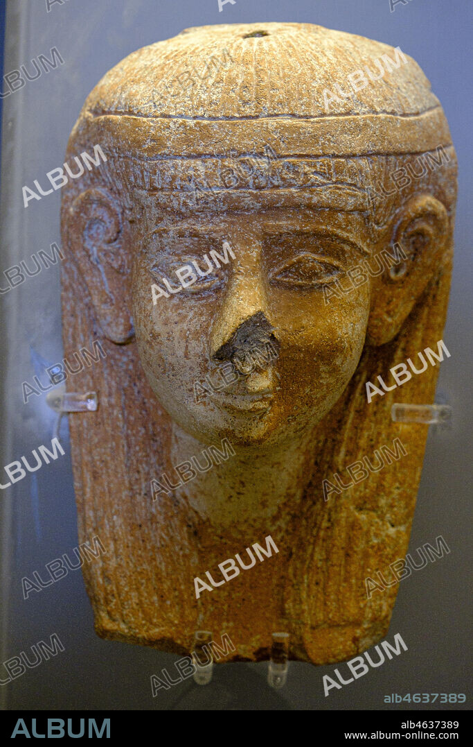 female protome, from Motya, tofhet, central favissa, clay, 6th cent. BCE, Motya Museo G Whitaker, The Coliseum , Rome, Lazio, Italy ,.