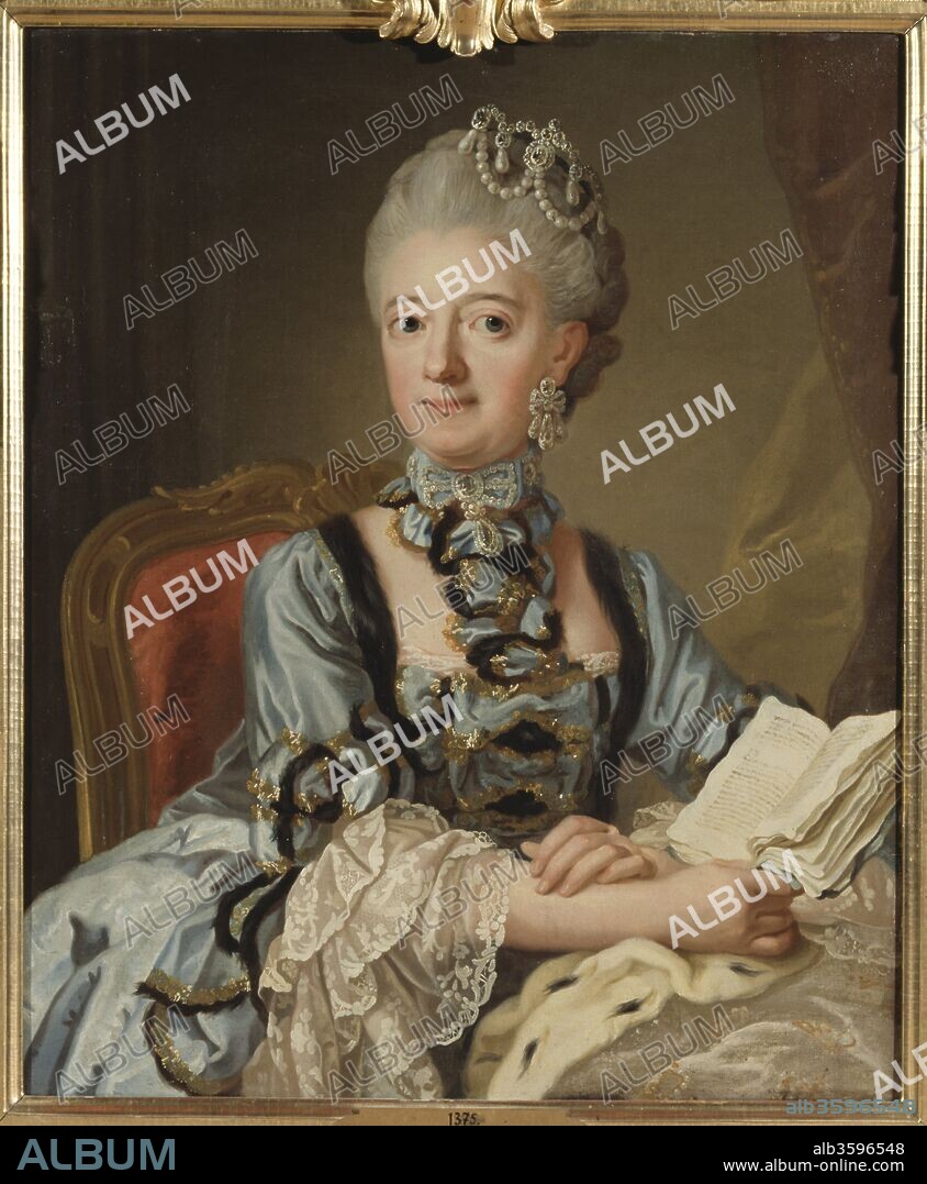 PASCH, LORENZ, THE YOUNGER. Portrait of Louisa Ulrika of Prussia (1720-1782), Queen of Sweden.