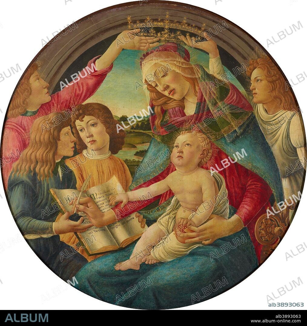 SANDRO BOTTICELLI. Copy after Madonna of the Magnificat. Date/Period: Ca. 1490. Painting. Oil on panel. Diameter: 95 cm (37.4 in).