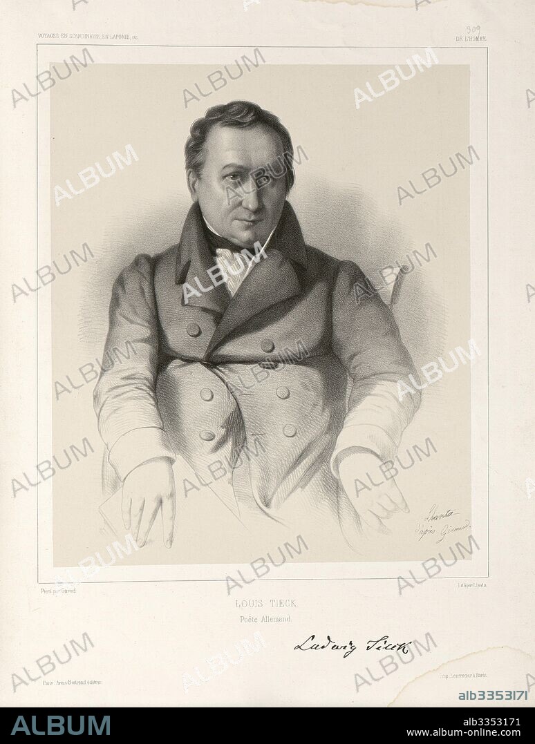 JACQUES FRANçOIS GAUDéRIQUE LLANTA. Portrait of Ludwig Tieck  (1773-1853).