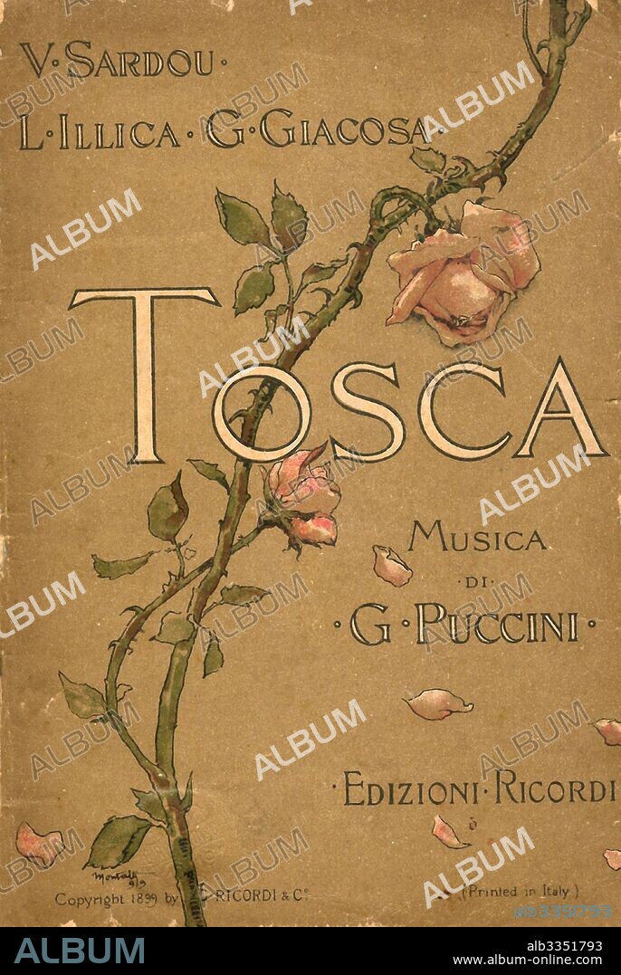 ANONYME. Cover of the Libretto of opera Tosca by Giacomo Puccini.