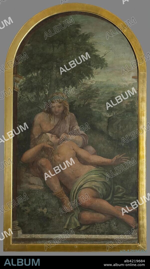 SANZIO, RAFFAELLO (RAPHAEL) (SCHOOL OF). 'Venus and Adonis'. Frescoes of the Villa Spada (Stati-Mattei) on the Palatine Hill in Rome. Italy, 1516-1518. Dimensions: 262x140 cm.