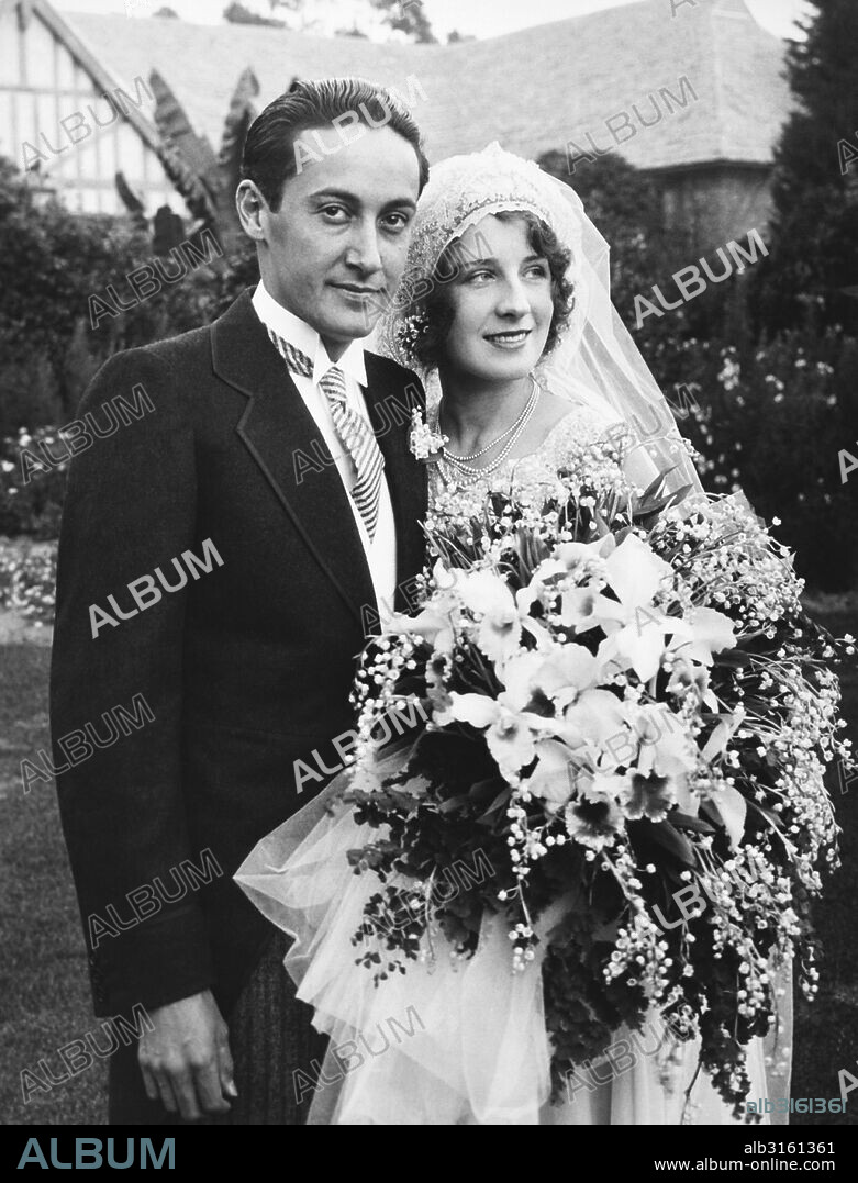 Hollywood, California: October 3, 1927 Movie producer Irving Thalberg and actress Norma Shearer on their wedding day.