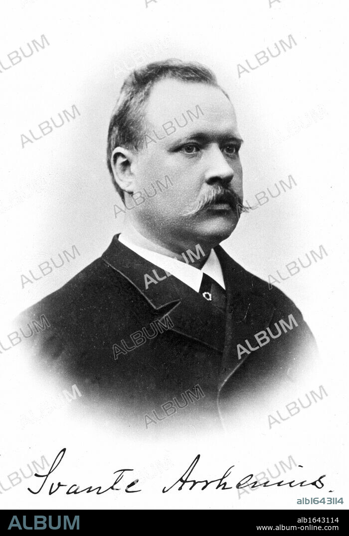Svante Arrhenius (1859-1927) Swedish physicist and chemist: Nobel prize for chemistry 1903. Photograph. Universitetsbibliotek, Uppsala.