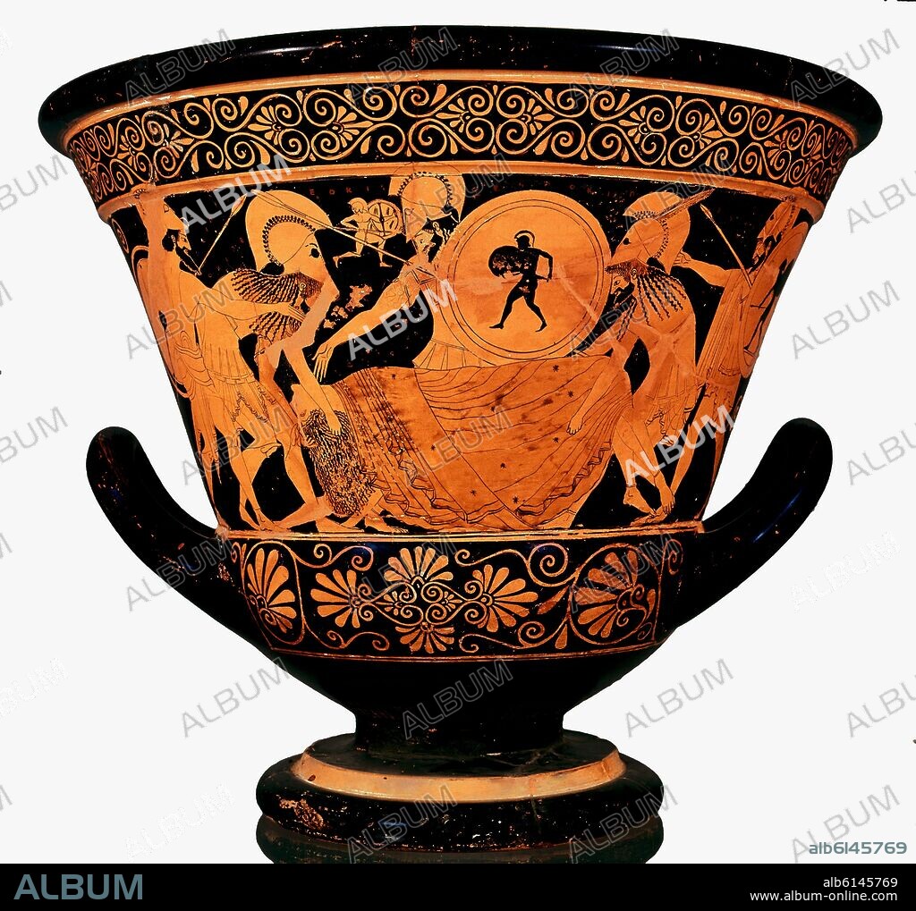 PATROCLO MUERTO  - CRATERA CALIZA - 480 AC.