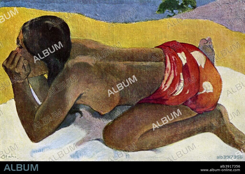 'Otahi' (Alone), 1893 (1939). Plate taken from Gauguin, by John Rewald, published by William Heinemann (London and Toronto, printed in France and Belgium, 1939).
