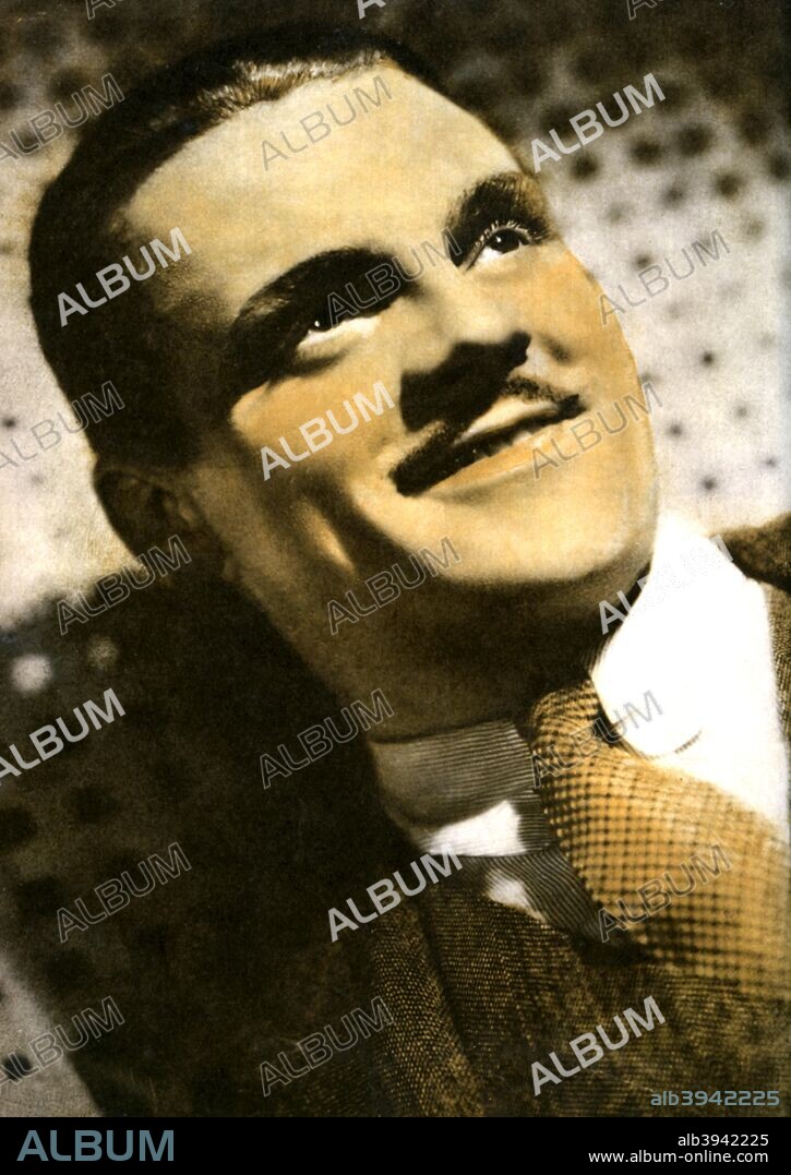 James Cagney, American actor, 1934-1935. Cagney is most associated with playing gangster roles but his Oscar for Best Actor that he won in 1942 was for his portrayal of the Irish-American Broadway entertainer George M Cohan in Yankee Doodle Dandy. Taken from Meet the Film Stars, by Seton Margrave. (London, 1934-1935).