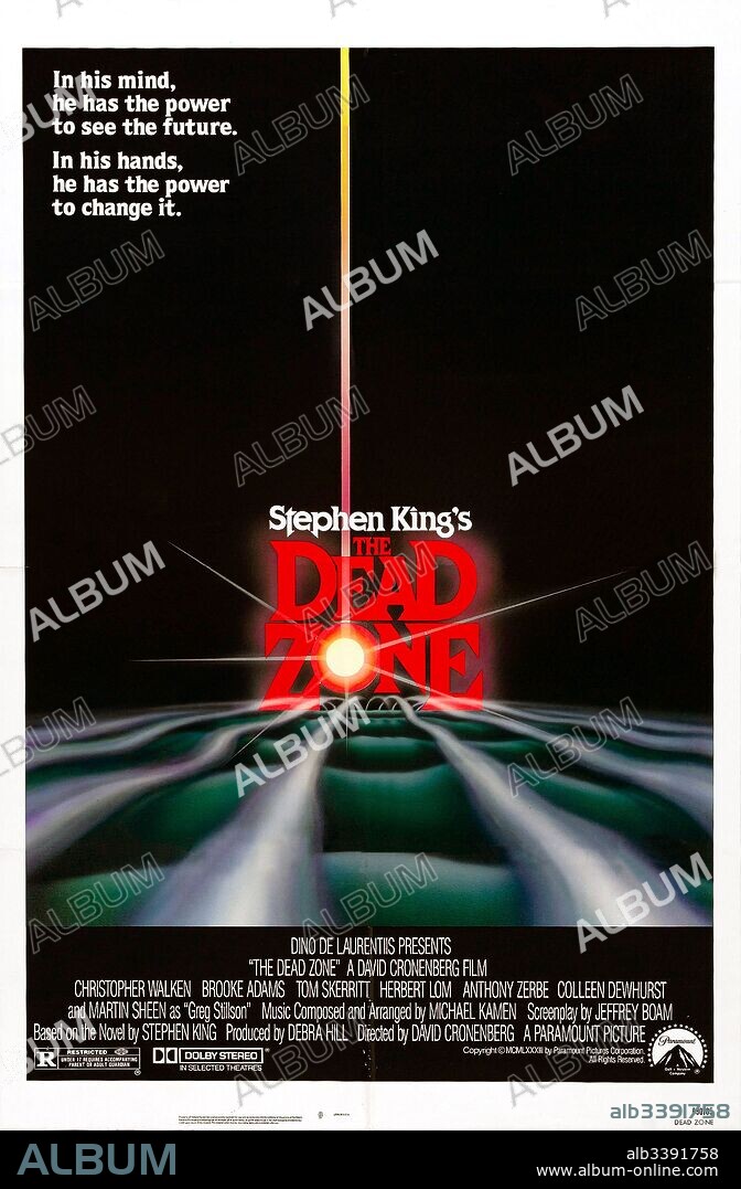Plakat zu DEAD ZONE - DER ATTENTÄTER, 1983 (THE DEAD ZONE), unter der Regie von DAVID CRONENBERG. Copyright PARAMOUNT PICTURES.