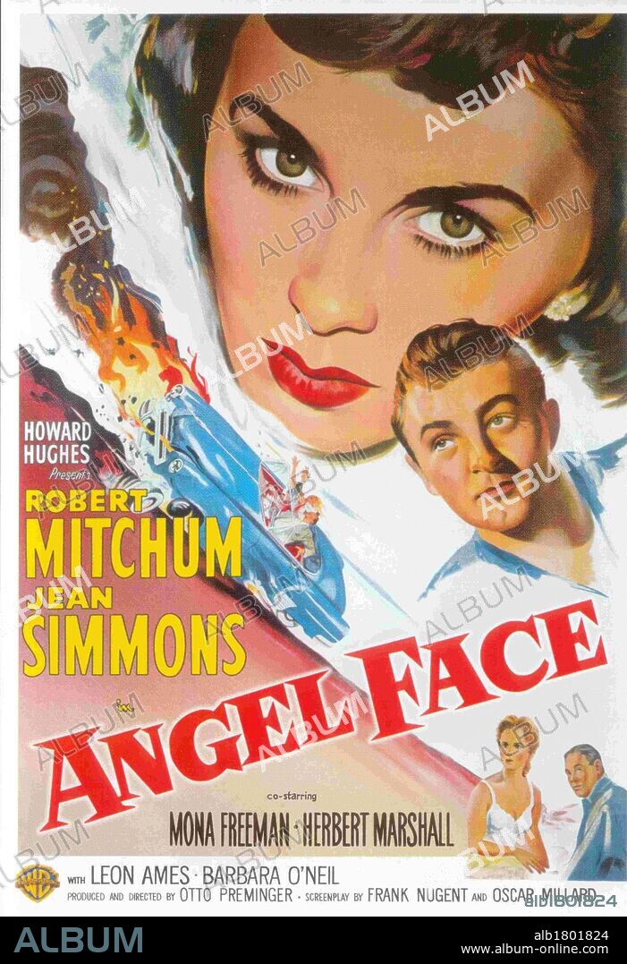 Poster de CARA DE ÁNGEL, 1952 (ANGEL FACE), dirigida por OTTO PREMINGER. Copyright RKO.