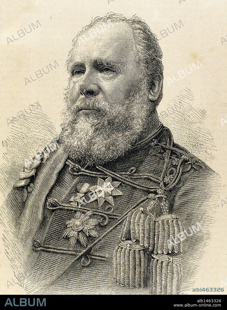 GUILLERMO III (1817-1890). Rey de los Países Bajos y gran duque de Luxemburgo (1849-1890). Grabado de 1890.
