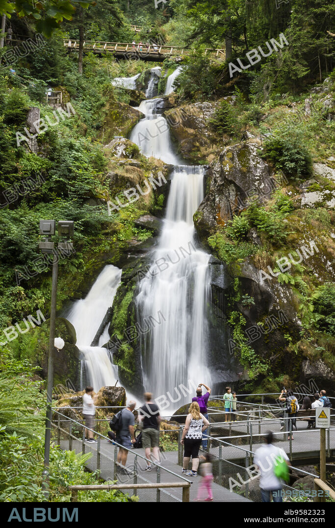 waterfalls Triberg, - Triberger Wasserfälle- with a descent of 163 meters, river Gutach, Triberg, Black Forest region, Germany, Europe.