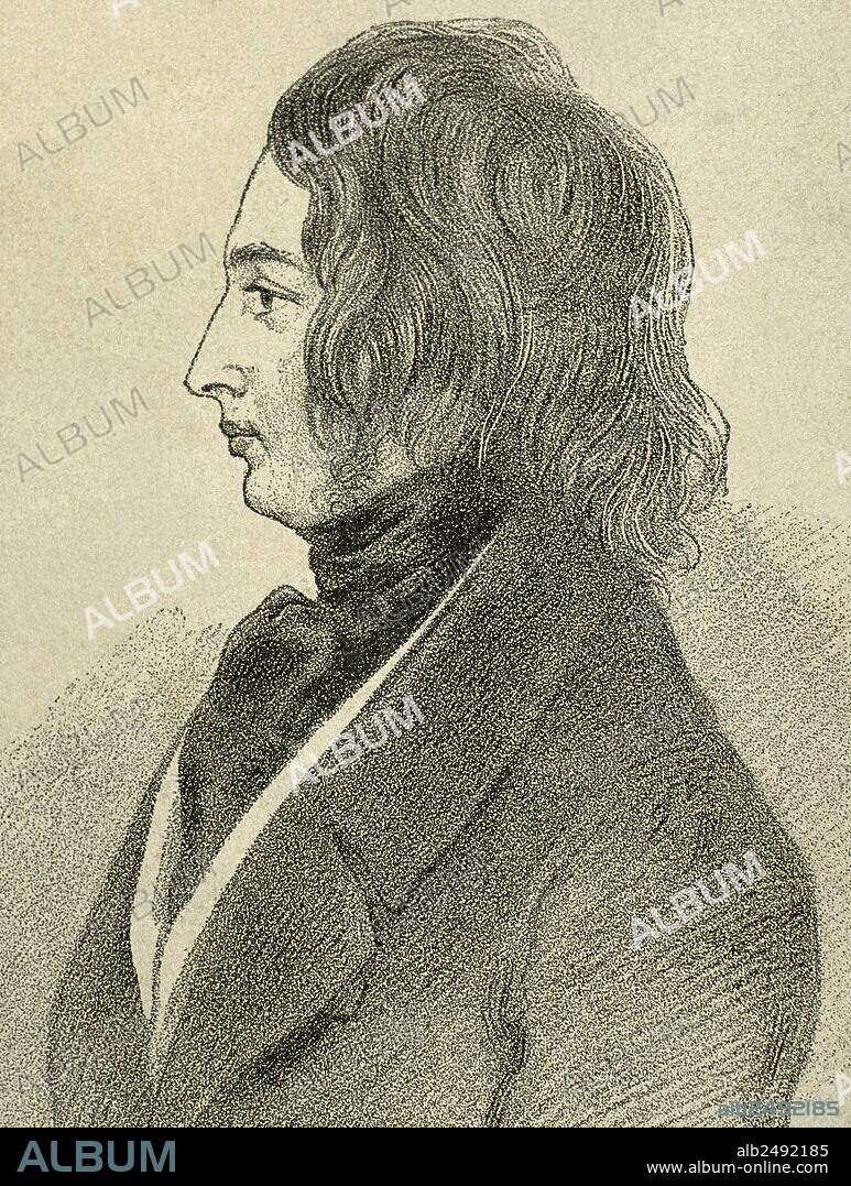 DICKENS, Charles (Landport, 1812-Gadshill, 1870). Novelista británico. Autodidacta, rápido alcanzó el éxito merced a su talento. Entre sus novelas destacan "Oliver Twist" (1838) y "David Copperfield" (1849). Dibujo del siglo XIX obra del Conde d'Orsay.