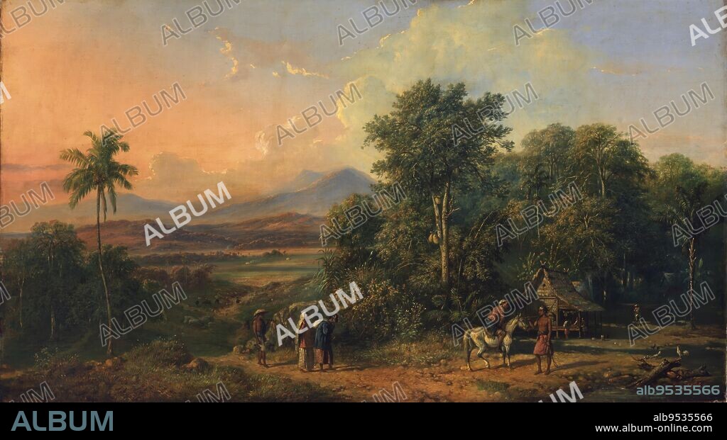 RADEN SALEH. Forest and Native House. Date: 1860. Oil on canvas mounted on fiberboard.