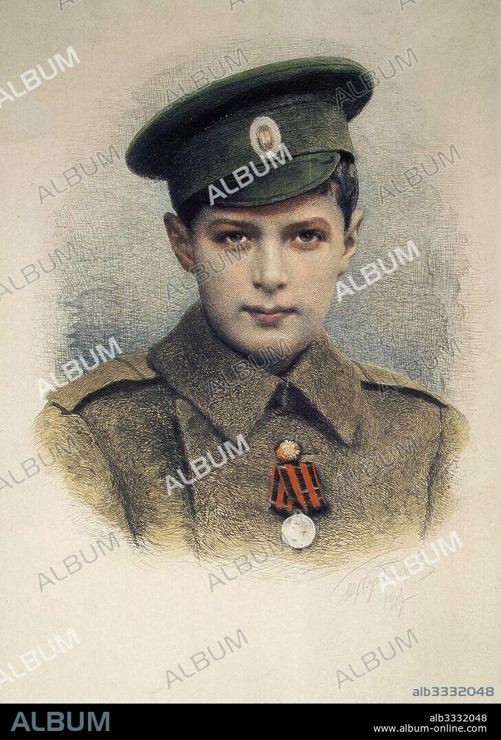MIKHAIL VIKTOROVICH RUNDALTSOV. Grand Duke Tsarevich Alexei as a lance corporal of the Russian Army.