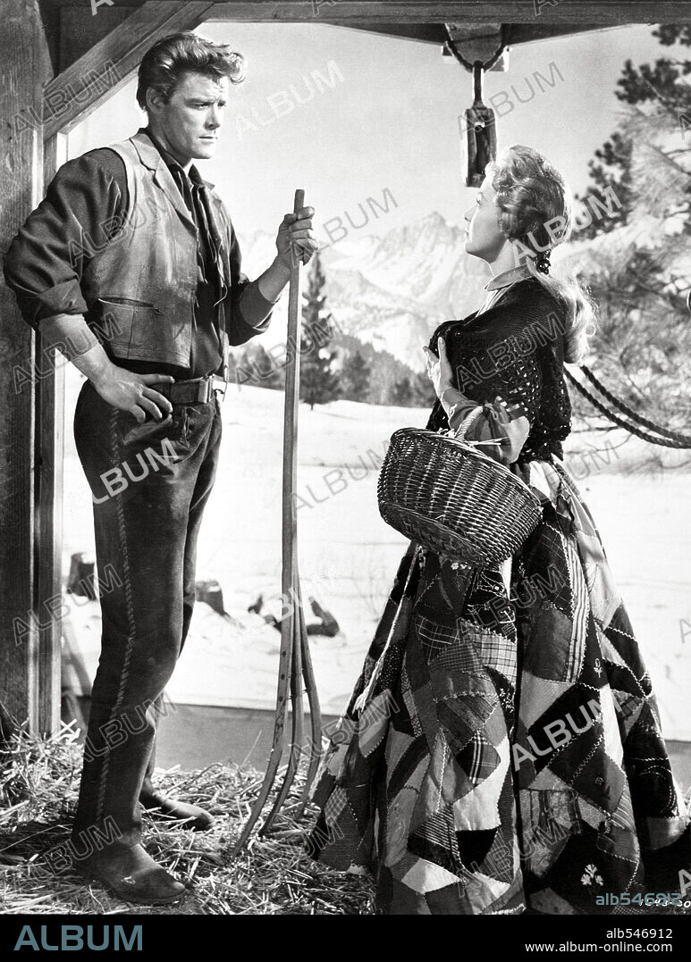 JANE POWELL y JEFF RICHARDS en SIETE NOVIAS PARA SIETE HERMANOS, 1954 (SEVEN BRIDES FOR SEVEN BROTHERS), dirigida por STANLEY DONEN. Copyright M.G.M.
