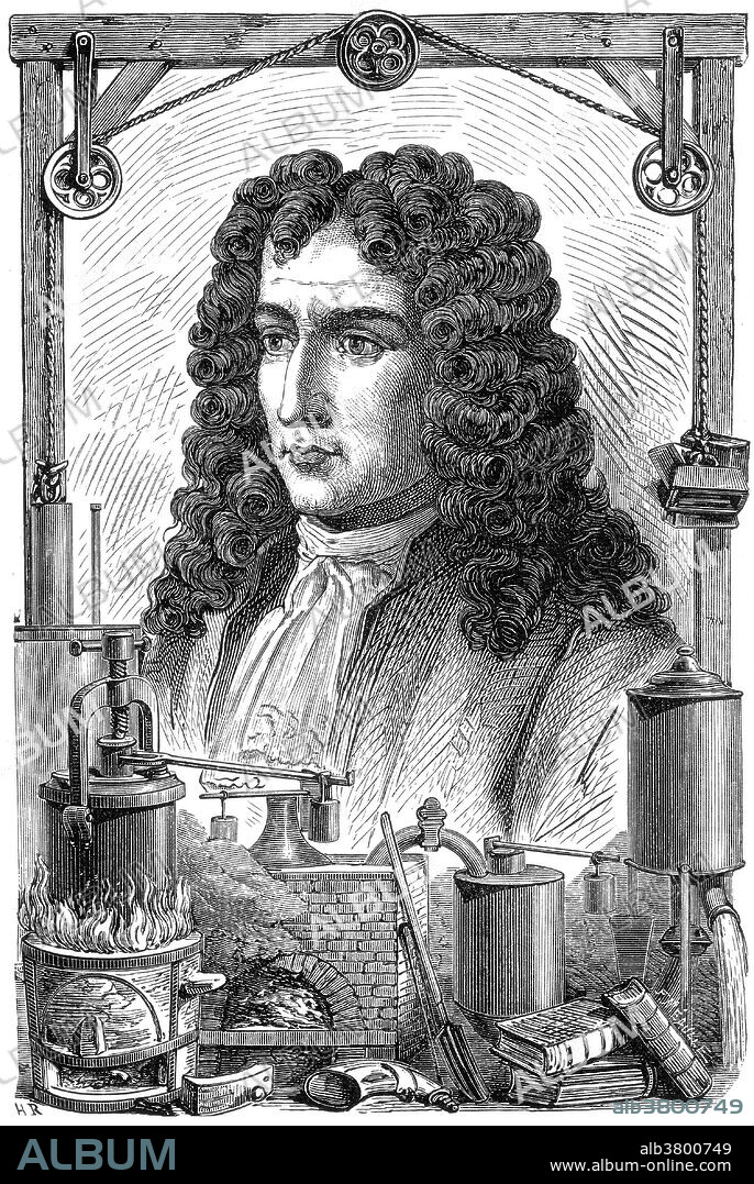 Denis Papin (August 22, 1647 - 1712) was a French physicist, mathematician and inventor. He first visited London in 1675, and worked with Robert Boyle from 1676 to 1679, publishing an account of his work in Continuation of New Experiments (1680). During this period, Papin invented the steam digester, a type of pressure cooker with a safety valve. While in Marburg in 1690, having observed the mechanical power of atmospheric pressure on his digester, Papin built a model of a piston steam engine, the first of its kind. In 1704, he constructed a ship powered by his steam engine, mechanically linked to paddles. This made him the first to construct a steam-powered boat (or vehicle of any kind). In 1705 he developed a second steam engine with the help of Gottfried Leibniz, based on an invention by Thomas Savery, but this used steam pressure rather than atmospheric pressure. He returned to London in 1707 where several of his papers were put before the Royal Society between 1707 and 1712 without acknowledging or paying him. His ideas included a description of his 1690 atmospheric steam engine, similar to that built and put into use by Thomas Newcomen in 1712, thought to be the year of Papin's death. The last surviving evidence of his whereabouts came in a letter he wrote dated January 23, 1712. At the time he was destitute, and it is believed he died that year and was buried in an unmarked pauper's pit.