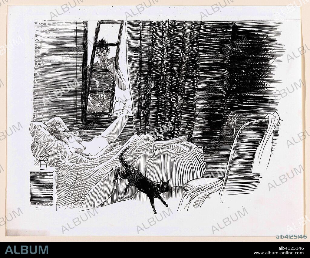 De glazenwasser I (title on object). Print maker: Peter van Straaten (signed by artist). Dating: c. 1984. Place: Amsterdam. Measurements: h 330 mm × w 428 mm.