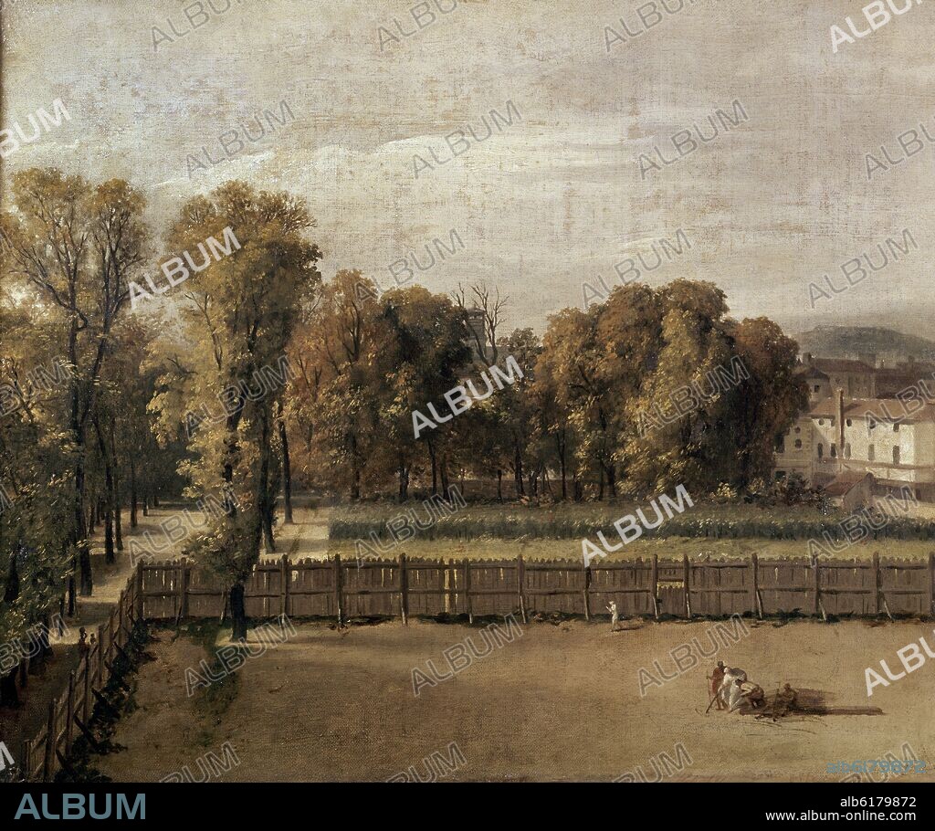 JACQUES-LOUIS DAVID (1748-1825). View of the Luxembourg Gardens in Paris - 1794 - 55x65 cm - oil on canvas.