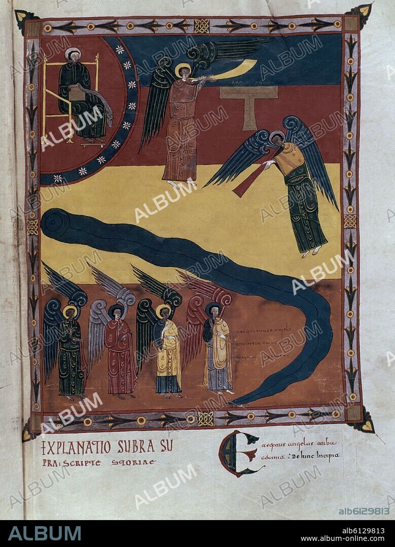 BEATO DE LIÉBANA. COMENTARIOS AL APOCALIPSIS F 173, EL SEXTO ANGEL TOCA LA TROMPETA.