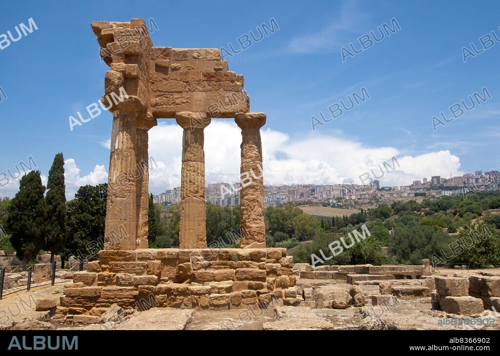 Agrigento was founded on a plateau overlooking the sea, with two nearby rivers, the Hypsas and the Akragas, and a ridge to the north offering a degree of natural fortification. Its establishment took place around 582580 BCE and is attributed to Greek colonists from Gela, who named it 'Akragas'.<br/><br/>. Akragas grew rapidly, becoming one of the richest and most famous of the Greek colonies of Magna Graecia (Greater Greece). It came to prominence under the 6th-century tyrants Phalaris and Theron, and became a democracy after the overthrow of Theron's son Thrasydaeus.<br/><br/>. Although the city remained neutral in the conflict between Athens and Syracuse, its democracy was overthrown when the city was sacked by the Carthaginians in 406 BCE. Akragas never fully recovered its former status, though it revived to some extent under Timoleon in the latter part of the 4th century.