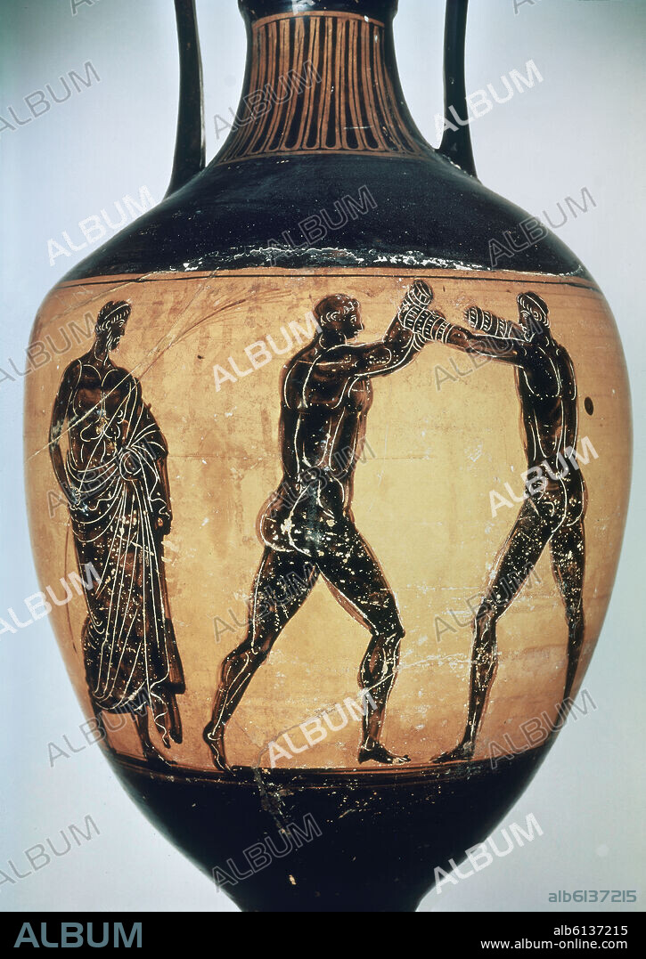 ANFORA GRIEGA-PUGILISTAS.