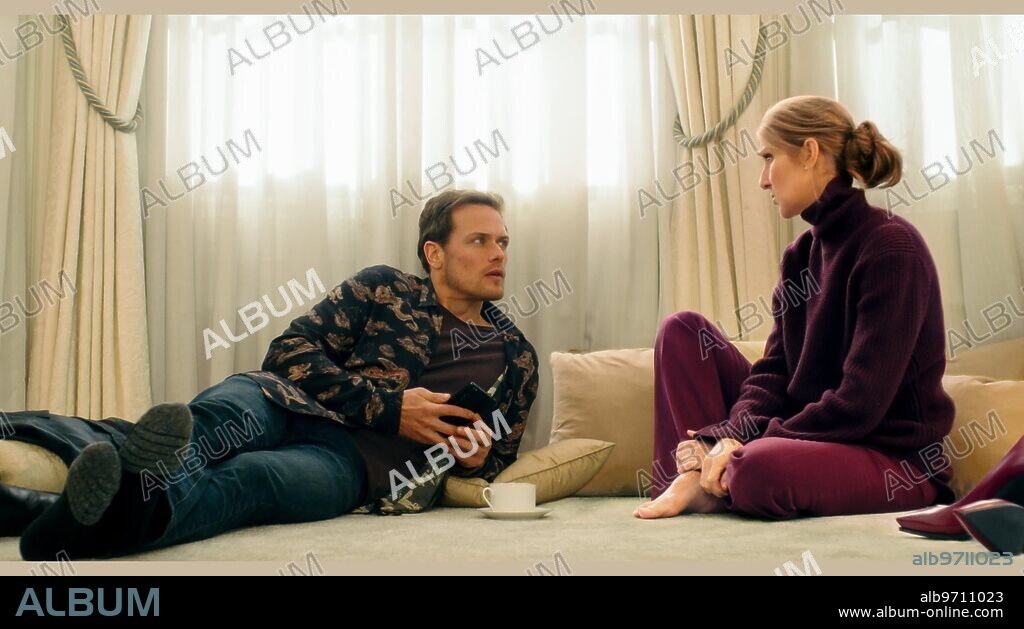 CELINE DION and SAM HEUGHAN in LOVE AGAIN, 2023, directed by JIM STROUSE. Copyright Screen Gems / Thunder Road Pictures.