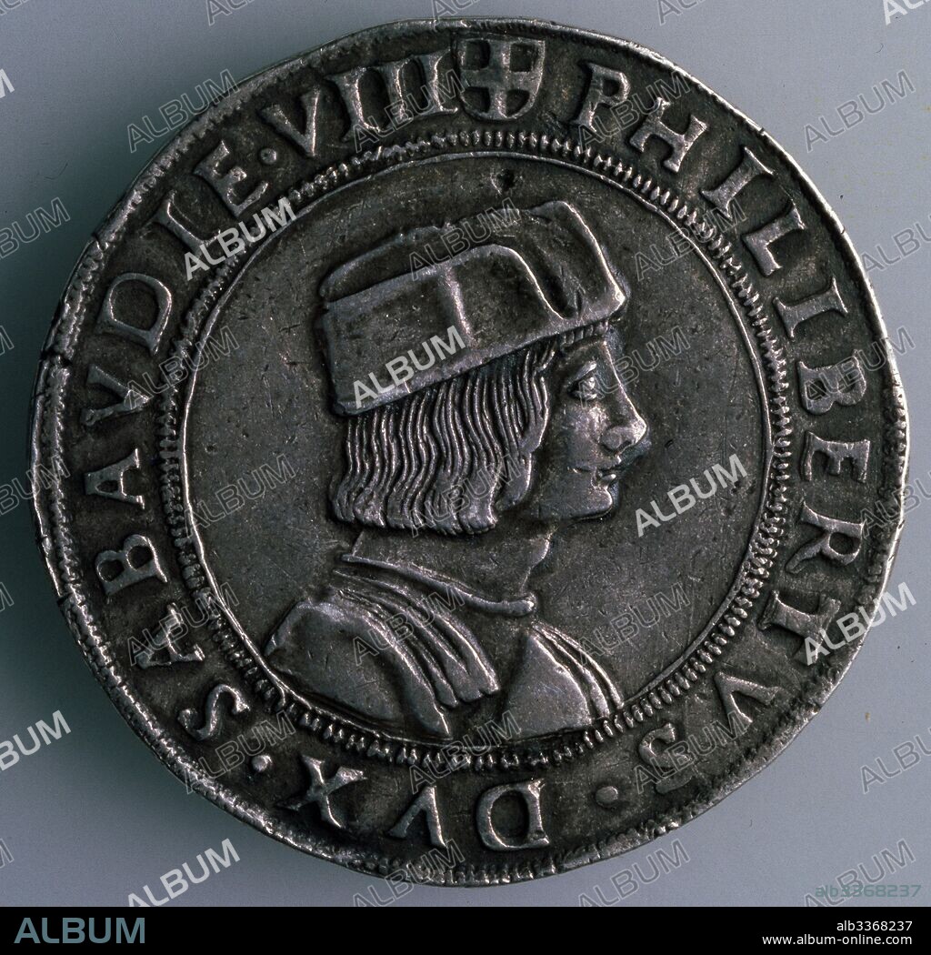 WEST EUROPEAN COINS NUMISMATIC. 4-Testoon. Duchy Savoy, Italy (Obverse: Philibert II, Duke of Savoy).