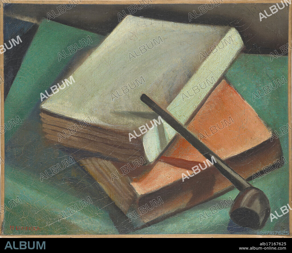 TAMARA DE LEMPICKA. Still life with books and pipe.