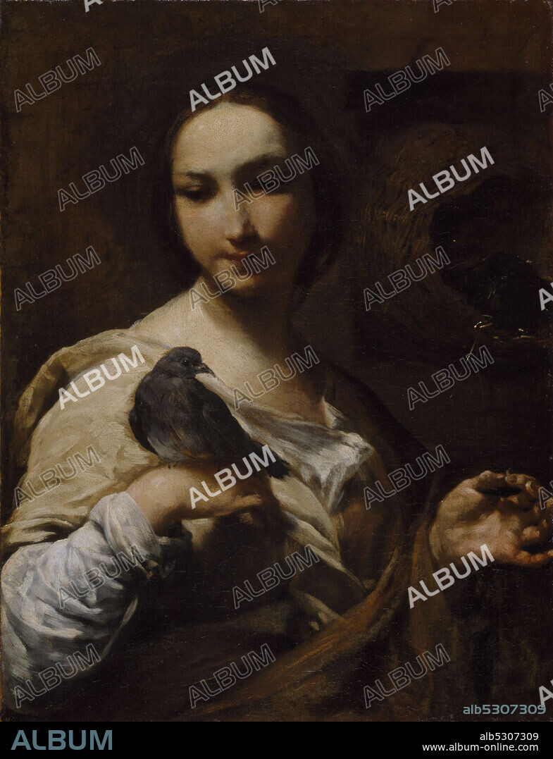 GIUSEPPE MARIA CRESPI. Girl Holding a Dove, 1721-27.