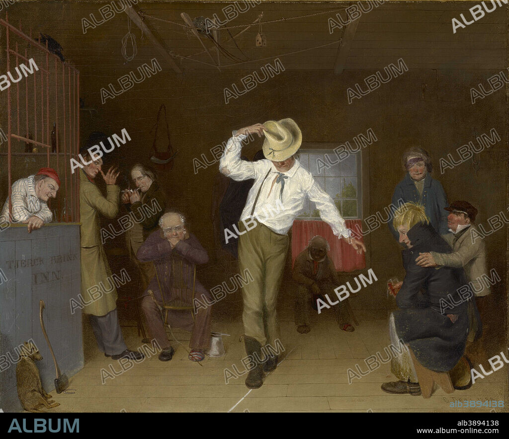 CHARLES DEAS. Walking the Chalk. Date/Period: 1838. Painting. Oil on canvas  Oil on canvas. Height: 17.38 mm (0.68 in); Width: 21.38 mm (0.84 in). -  Album alb3894138