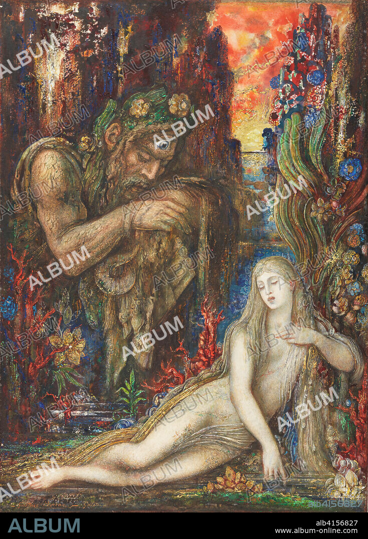Gustave Moreau (Paris, 1826-1898). Galatea (ca. 1896). Ink, tempera, gouache and watercolour on cardboard. 37.9 x 27 cm.