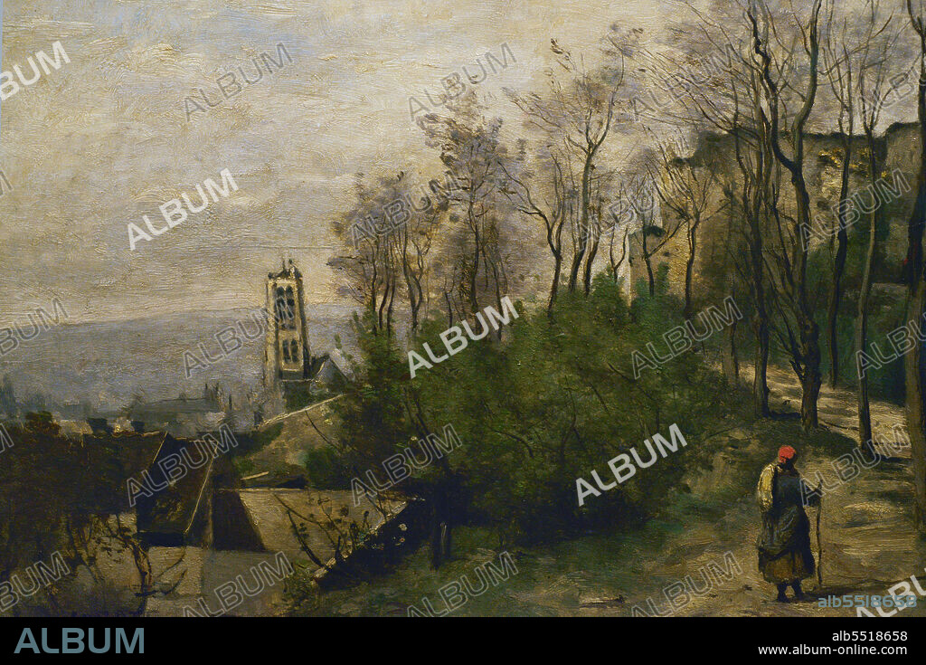 JEAN-BAPTISTE CAMILLE COROT (1796-1875). FRENCH PAINTER.. Jean-Baptiste Camille Corot (1796-1875). Pintor francés. Château-Thierry, 1863. Oleo sobre tabla (32,3 x 47 cm). Museo Calouste Gulbenkian. Lisboa. Portugal.