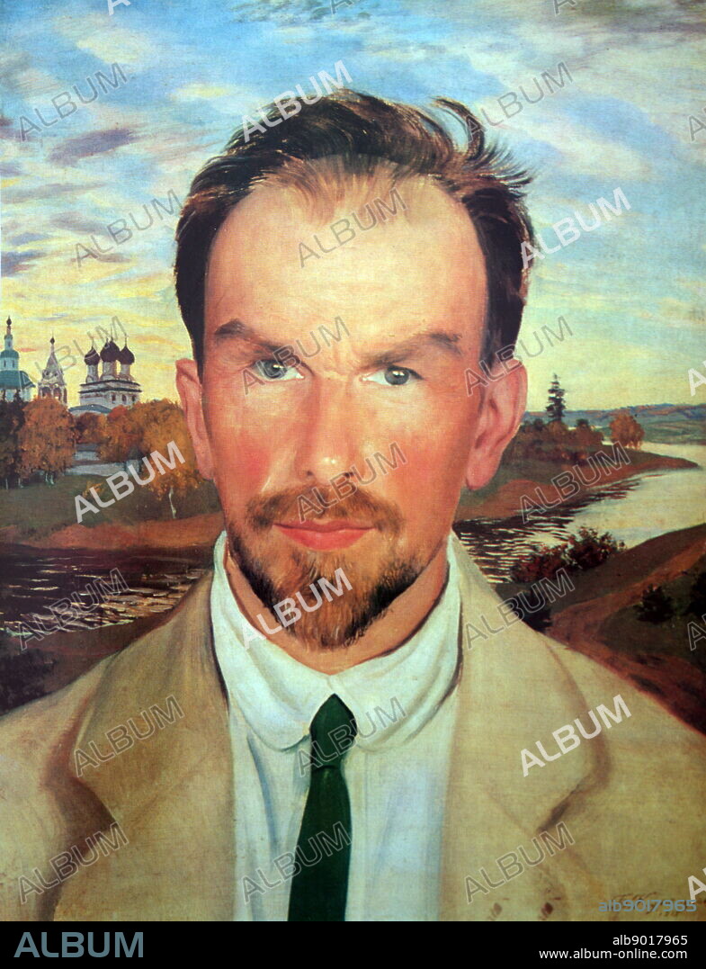 Portrait of an art critic and restorer A. I. Anisimov. 1915. by Boris Kustodiev (1878-1927).