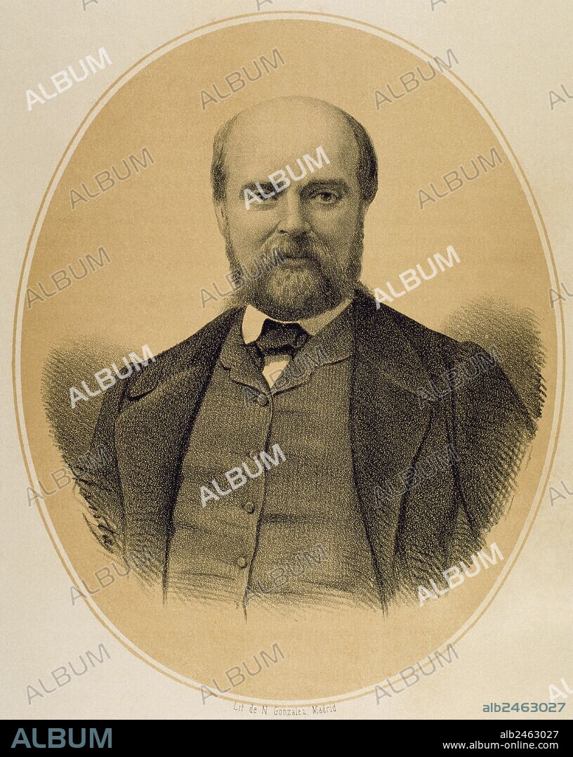 Paul Feval (1816-1887). French novelist and dramatist. Engraving by Llanta.