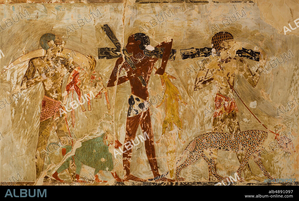 Nina de Garis Davies, Facsimile painting from the tomb of Rekhmire, New Kingdom, Nina de Garis Davies (18811965), Dynasty 18, reign of Thutmose IIIearly Amenhotep II, ca. 14791425 B.C., Original from Egypt, Upper Egypt, Thebes, Sheikh Abd el-Qurna, Tomb of Rekhmire (TT 100), Tempera on Paper, Facsimile: H. 45.5 cm (17 15/16 in.); W. 72 cm (28 3/8 in.), scale 1:1, Frame: H. 48.7 cm (19 3/16 in.); W. 75.3 cm (29 5/8 in.).